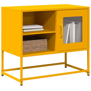 Mobile TV-Credenza TV-Console TV Giallo Senape 68x39x60,5 cm in Acciaio 618455