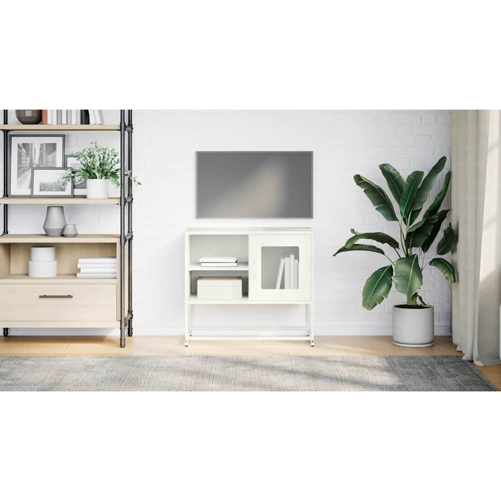 Mobile TV-Credenza TV-Console TV Bianco 68x39x60,5 cm in Acciaio 561997