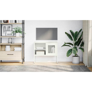 Mobile TV-Credenza TV-Console TV Bianco 68x39x60,5 cm in Acciaio 561997