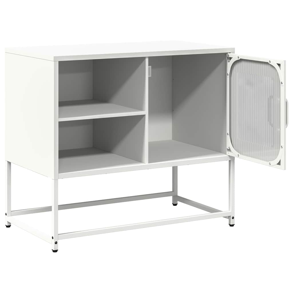 Mobile TV-Credenza TV-Console TV Bianco 68x39x60,5 cm in Acciaio 561997