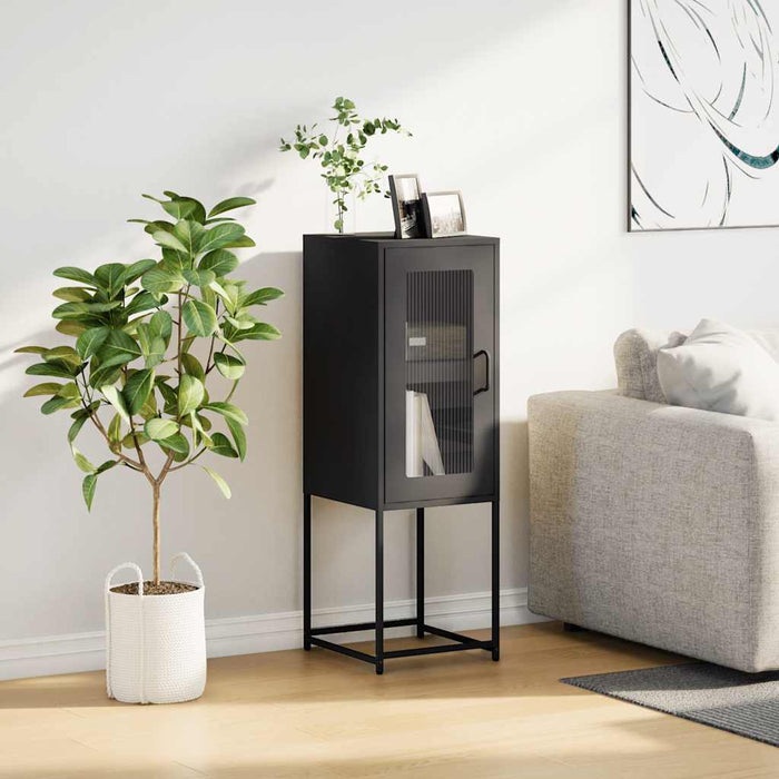 vidaXL Credenza Nera 36x39x107 cm in Acciaio Laminato a Freddo