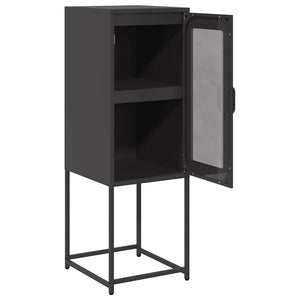 Credenza-Buffet-Armadio da cucina Nera 36x39x107 cm in Acciaio Laminato a Freddo