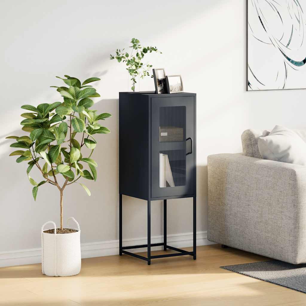 Credenza-Buffet-Armadio da cucina Antracite 36x39x107 cm in Acciaio Laminato a Freddo