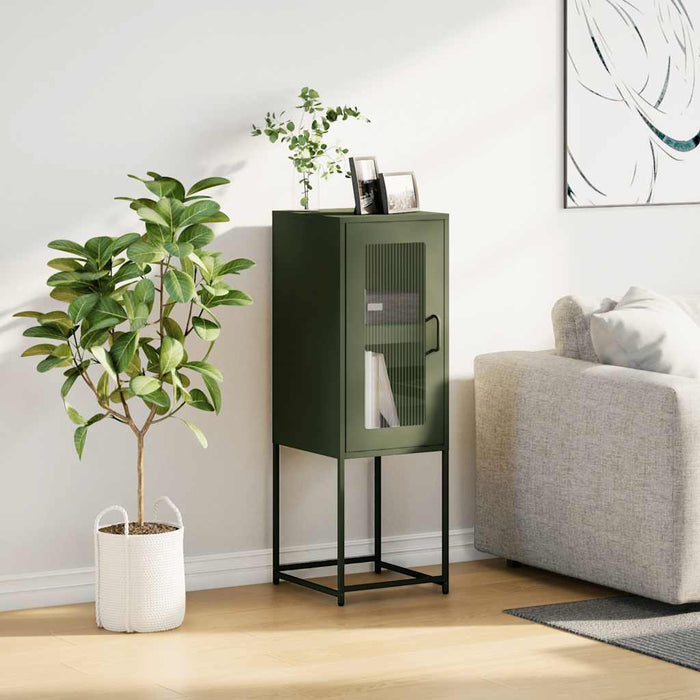 vidaXL Credenza Verde Oliva 36x39x107 cm in Acciaio Laminato a Freddo