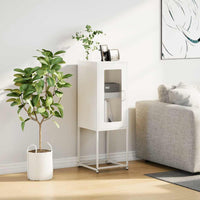 vidaXL Credenza Bianca 36x39x107 cm in Acciaio Laminato a Freddo