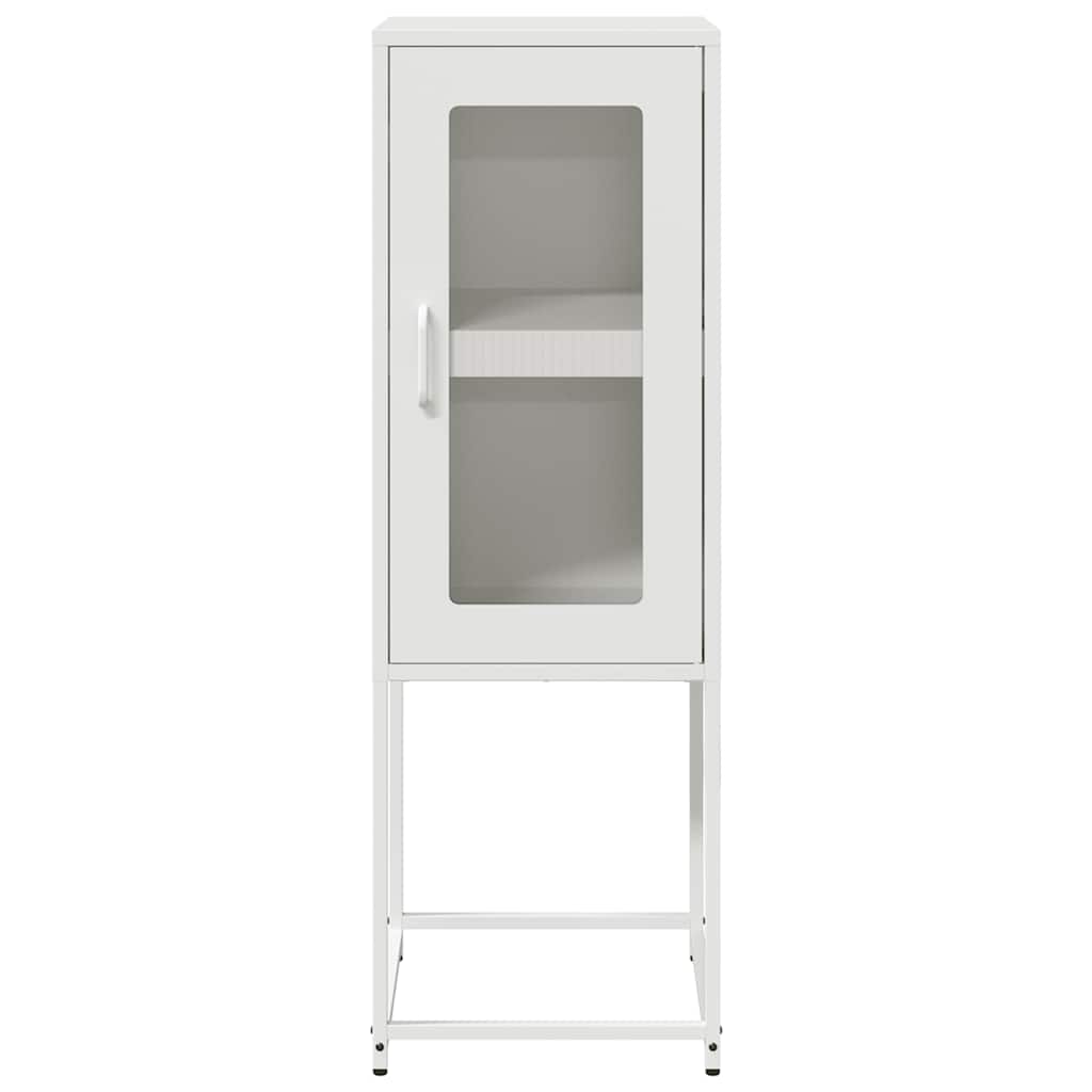 vidaXL Credenza Bianca 36x39x107 cm in Acciaio Laminato a Freddo