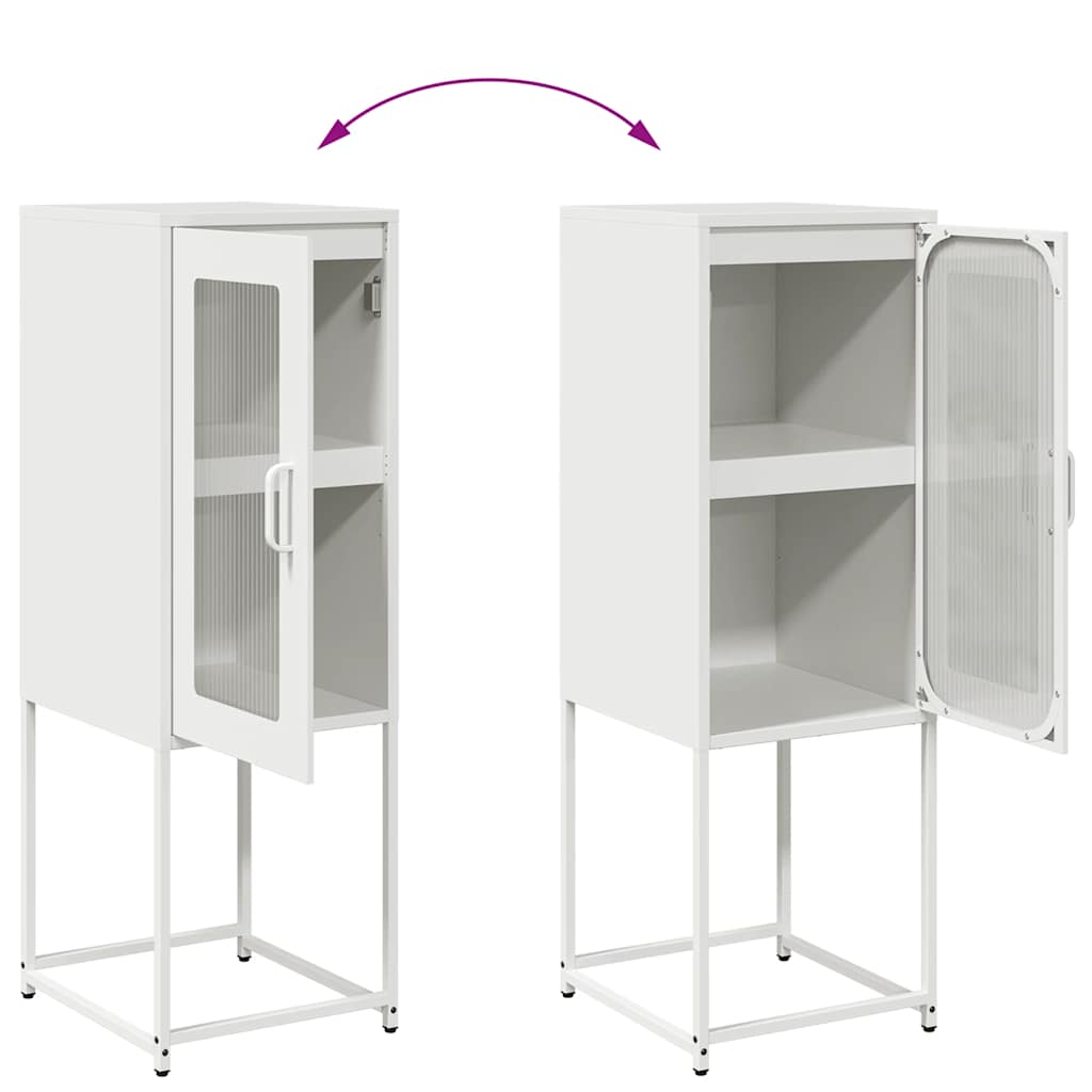 vidaXL Credenza Bianca 36x39x107 cm in Acciaio Laminato a Freddo