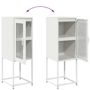 vidaXL Credenza Bianca 36x39x107 cm in Acciaio Laminato a Freddo