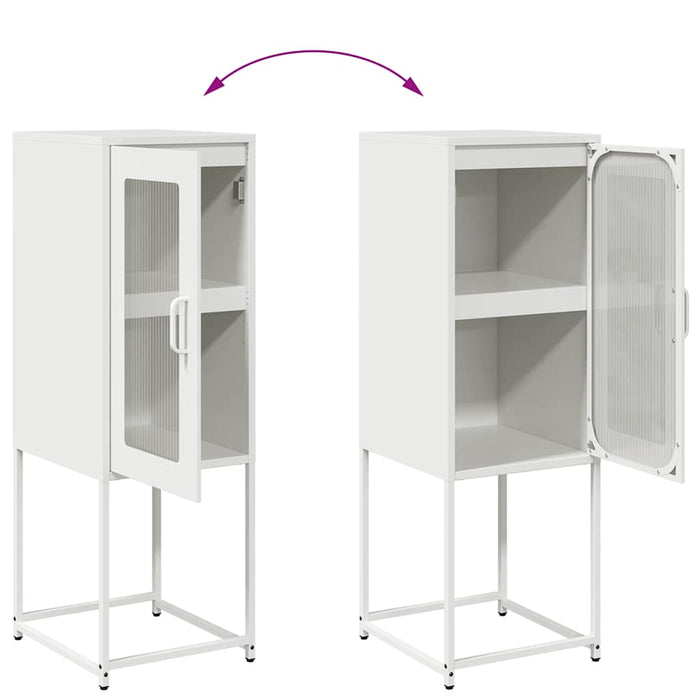 vidaXL Credenza Bianca 36x39x107 cm in Acciaio Laminato a Freddo