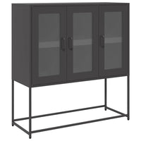 Credenza-Buffet-Armadio da cucina Nera 100,5x39x107 cm in Acciaio Laminato a Freddo 485174
