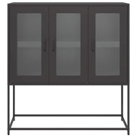 Credenza-Buffet-Armadio da cucina Nera 100,5x39x107 cm in Acciaio Laminato a Freddo 485174