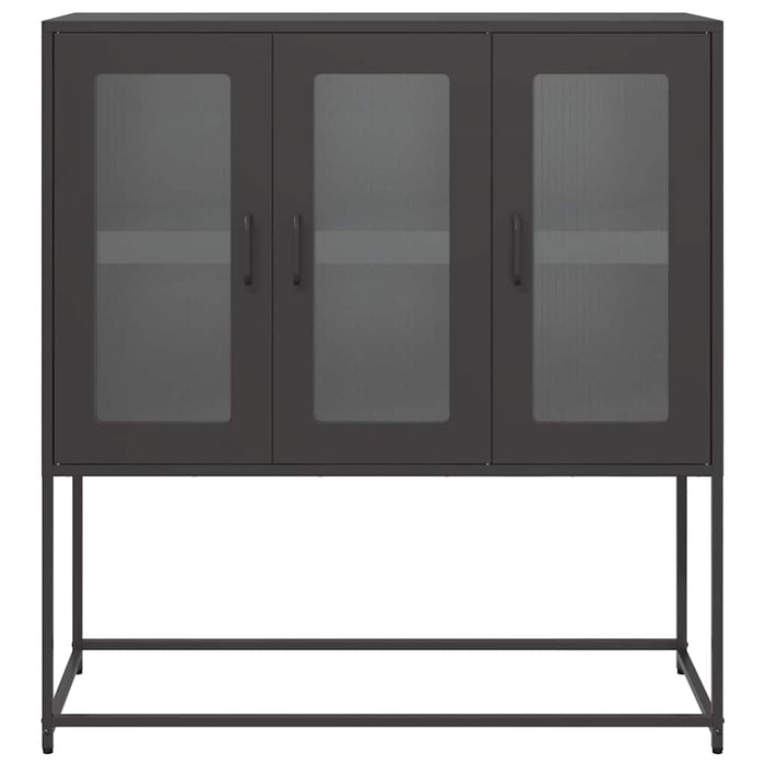 Credenza-Buffet-Armadio da cucina Nera 100,5x39x107 cm in Acciaio Laminato a Freddo 485174