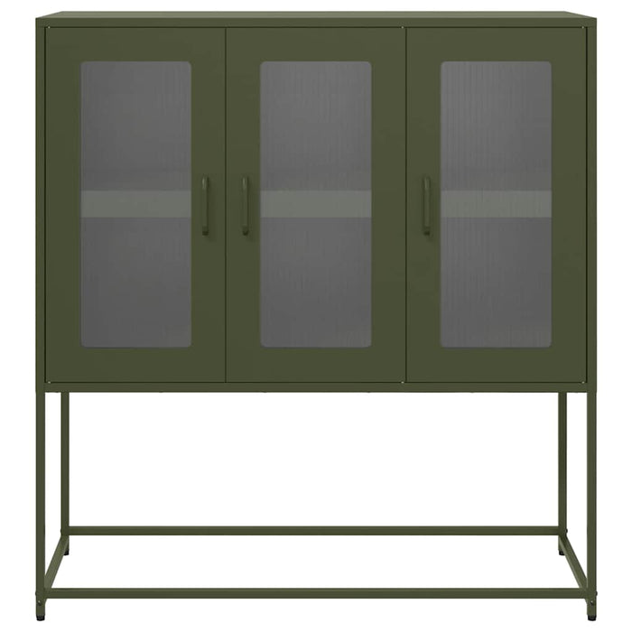 Credenza Verde Oliva 100,5x39x107 cm Acciaio Laminato a Freddo 853408