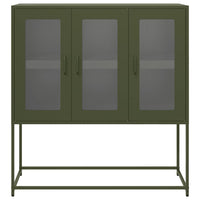 vidaXL Credenza Verde Oliva 100,5x39x107 cm Acciaio Laminato a Freddo