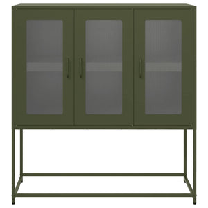 vidaXL Credenza Verde Oliva 100,5x39x107 cm Acciaio Laminato a Freddo
