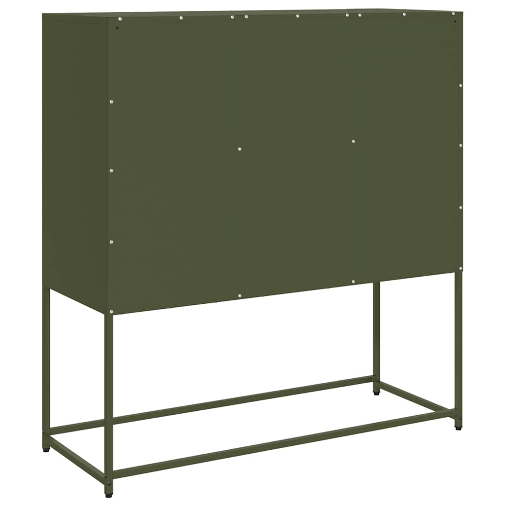 Credenza Verde Oliva 100,5x39x107 cm Acciaio Laminato a Freddo 853408