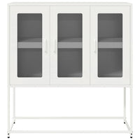 Credenza-Buffet-Armadio da cucina Bianca 100,5x39x107 cm in Acciaio Laminato a Freddo 578061