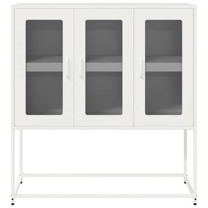 vidaXL Credenza Bianca 100,5x39x107 cm in Acciaio Laminato a Freddo