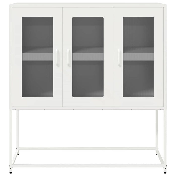 vidaXL Credenza Bianca 100,5x39x107 cm in Acciaio Laminato a Freddo