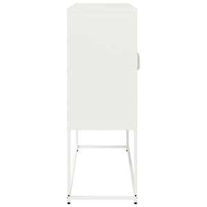 Credenza-Buffet-Armadio da cucina Bianca 100,5x39x107 cm in Acciaio Laminato a Freddo 578061