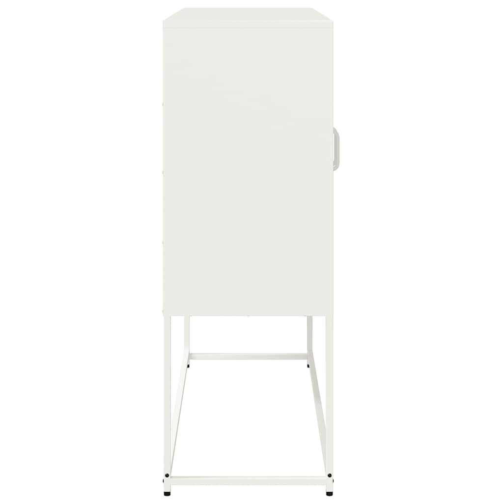 vidaXL Credenza Bianca 100,5x39x107 cm in Acciaio Laminato a Freddo