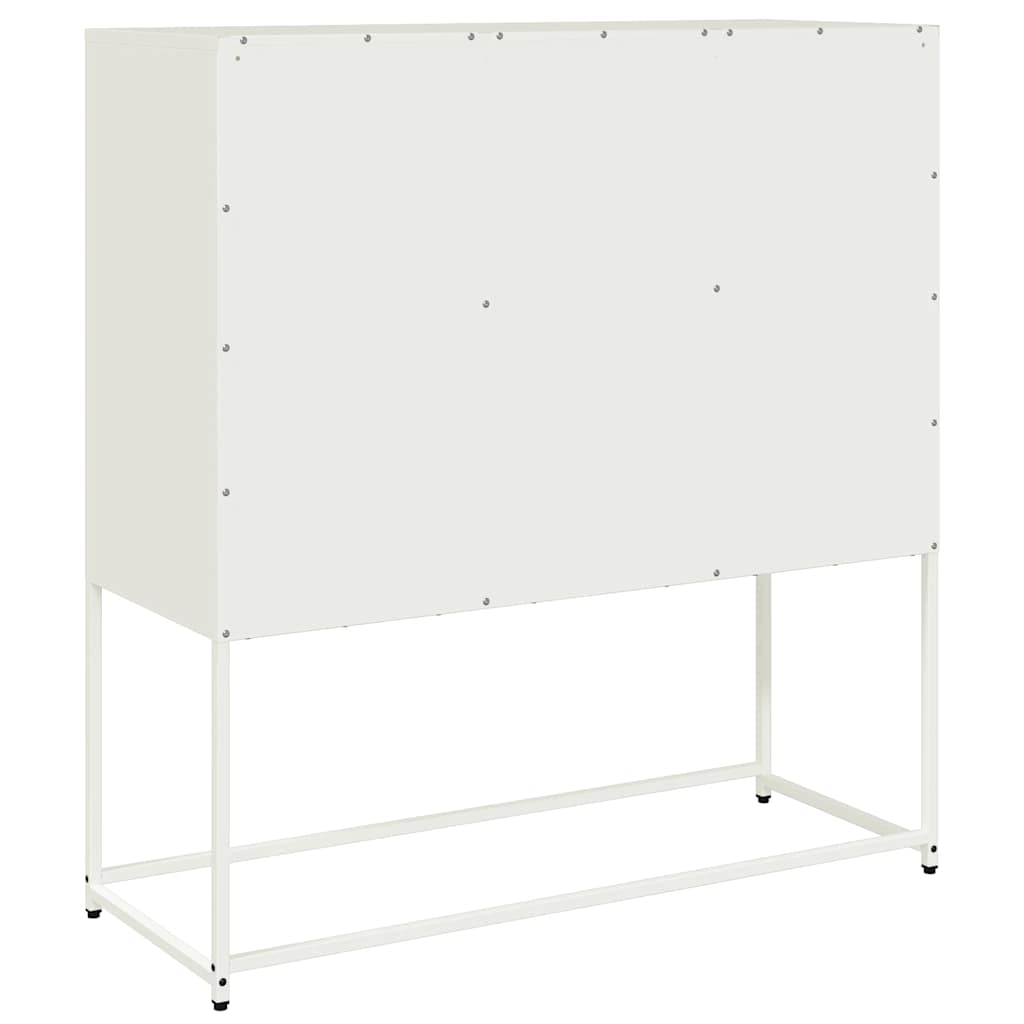 vidaXL Credenza Bianca 100,5x39x107 cm in Acciaio Laminato a Freddo