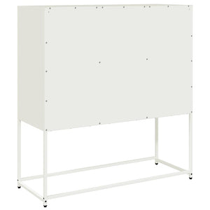 vidaXL Credenza Bianca 100,5x39x107 cm in Acciaio Laminato a Freddo