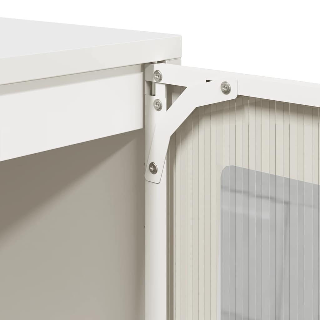 vidaXL Credenza Bianca 100,5x39x107 cm in Acciaio Laminato a Freddo