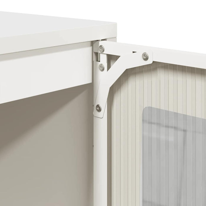 vidaXL Credenza Bianca 100,5x39x107 cm in Acciaio Laminato a Freddo