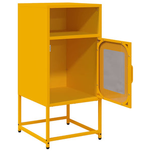 Comodino Giallo Senape 36x39x78 cm in Acciaio Laminato a Freddo
