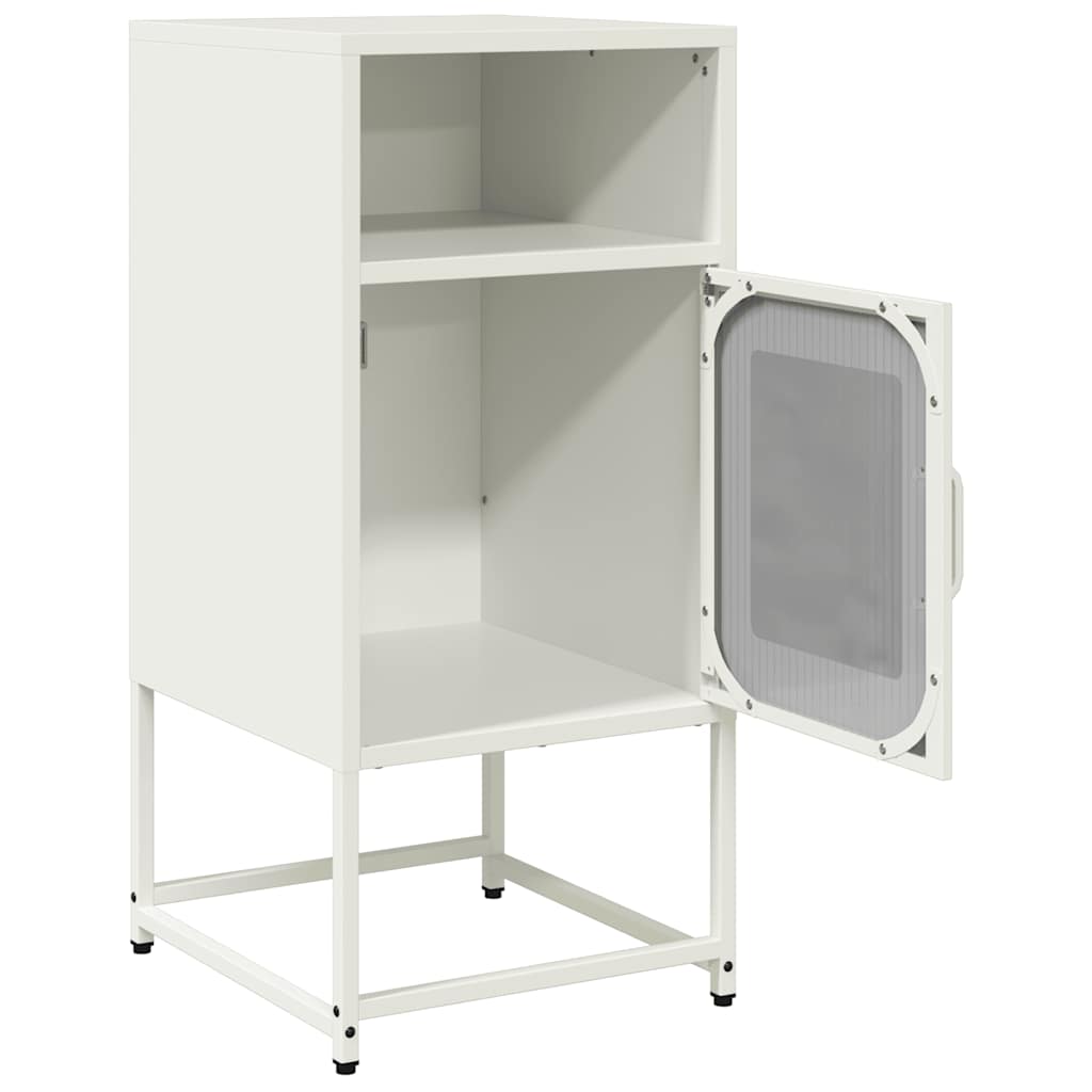 vidaXL Comodino Bianco 36x39x78 cm in Acciaio Laminato a Freddo