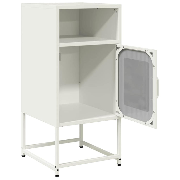 vidaXL Comodino Bianco 36x39x78 cm in Acciaio Laminato a Freddo