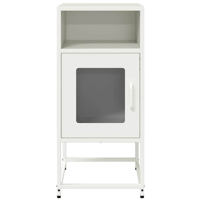 vidaXL Comodino Bianco 36x39x78 cm in Acciaio Laminato a Freddo