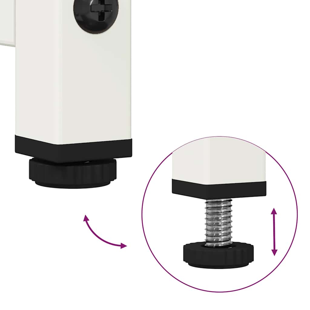 Comodino-Tavolino da notte Bianco 36x39x78 cm in Acciaio Laminato a Freddo