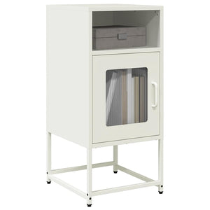 vidaXL Comodino Bianco 36x39x78 cm in Acciaio Laminato a Freddo