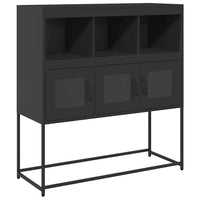 vidaXL Credenza Nera 100,5x39x107 cm in Acciaio Laminato a Freddo