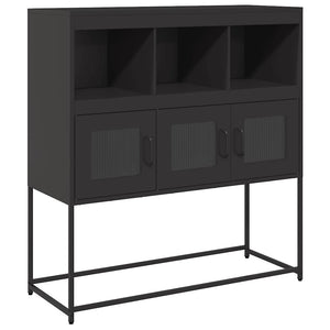 vidaXL Credenza Nera 100,5x39x107 cm in Acciaio Laminato a Freddo