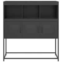 vidaXL Credenza Nera 100,5x39x107 cm in Acciaio Laminato a Freddo