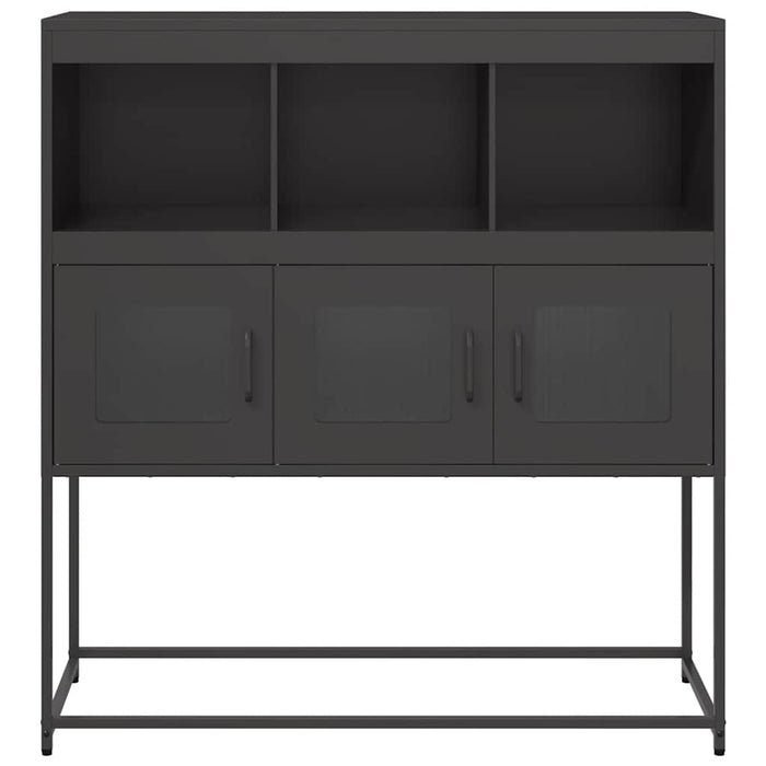 vidaXL Credenza Nera 100,5x39x107 cm in Acciaio Laminato a Freddo