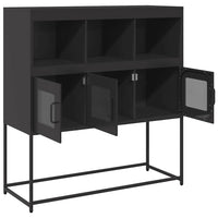 Credenza-Buffet-Armadio da cucina Nera 100,5x39x107 cm in Acciaio Laminato a Freddo 720873