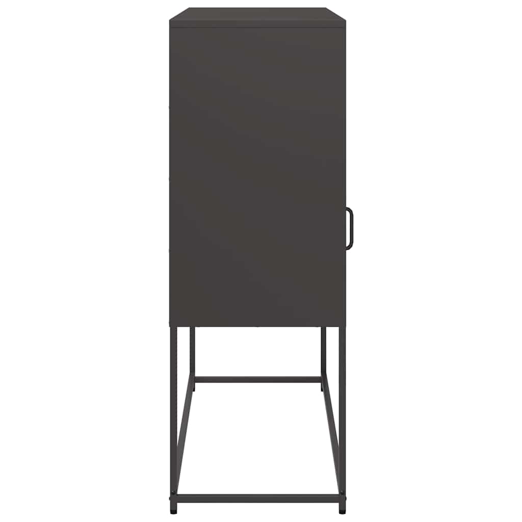 vidaXL Credenza Nera 100,5x39x107 cm in Acciaio Laminato a Freddo