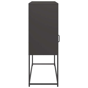 vidaXL Credenza Nera 100,5x39x107 cm in Acciaio Laminato a Freddo