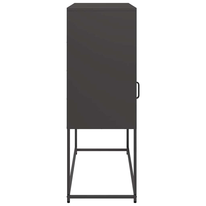 vidaXL Credenza Nera 100,5x39x107 cm in Acciaio Laminato a Freddo
