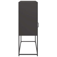 Credenza-Buffet-Armadio da cucina Nera 100,5x39x107 cm in Acciaio Laminato a Freddo 720873