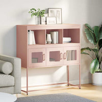 vidaXL Credenza Rosa 100,5x39x107 cm in Acciaio Laminato a Freddo