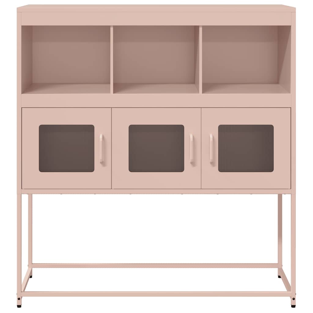 vidaXL Credenza Rosa 100,5x39x107 cm in Acciaio Laminato a Freddo