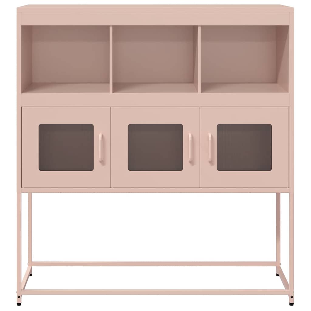 Credenza Rosa 100,5x39x107 cm in Acciaio Laminato a Freddo 853417