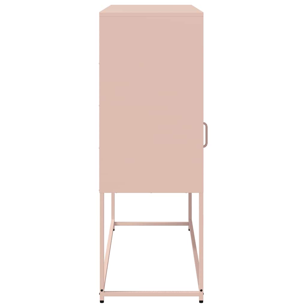 vidaXL Credenza Rosa 100,5x39x107 cm in Acciaio Laminato a Freddo