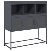 Credenza-Buffet-Armadio da cucina Antracite 100,5x39x107 cm in Acciaio Laminato a Freddo 444745