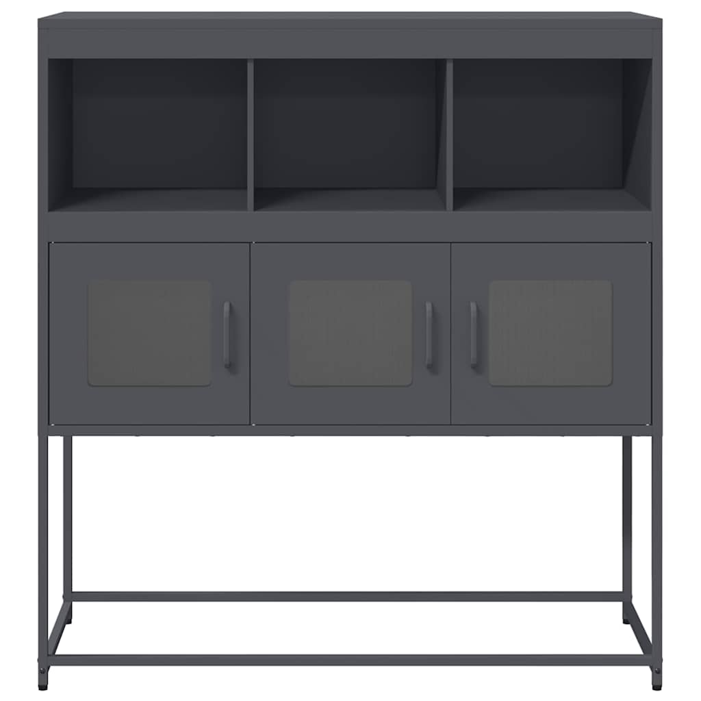 Credenza-Buffet-Armadio da cucina Antracite 100,5x39x107 cm in Acciaio Laminato a Freddo 444745